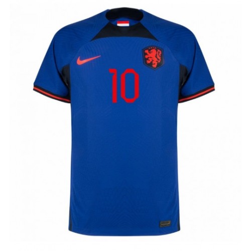 Holandia Memphis Depay #10 Koszulka Wyjazdowych MŚ 2022 Krótki Rękaw